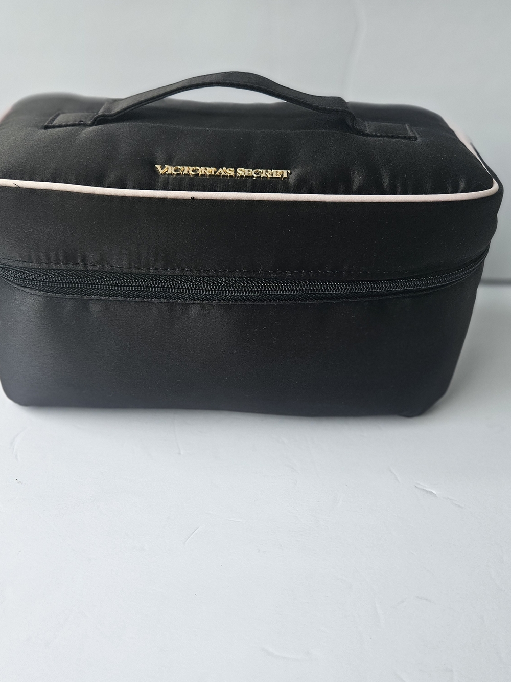 Victoria's Secret Satin Black And Pink Lingerie Travel Case